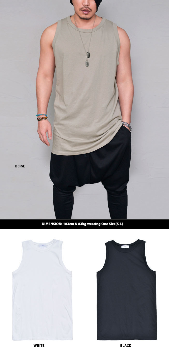 Tops Tanks Overfit Extra Long UndershirtTank 182 GUYLOOK Men's